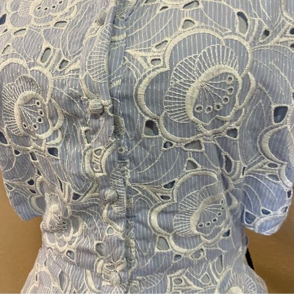 NWOT Lulus Perfectly Angelic Light Blue Embroidered Floral Mini Dress - Picture 5 of 11
